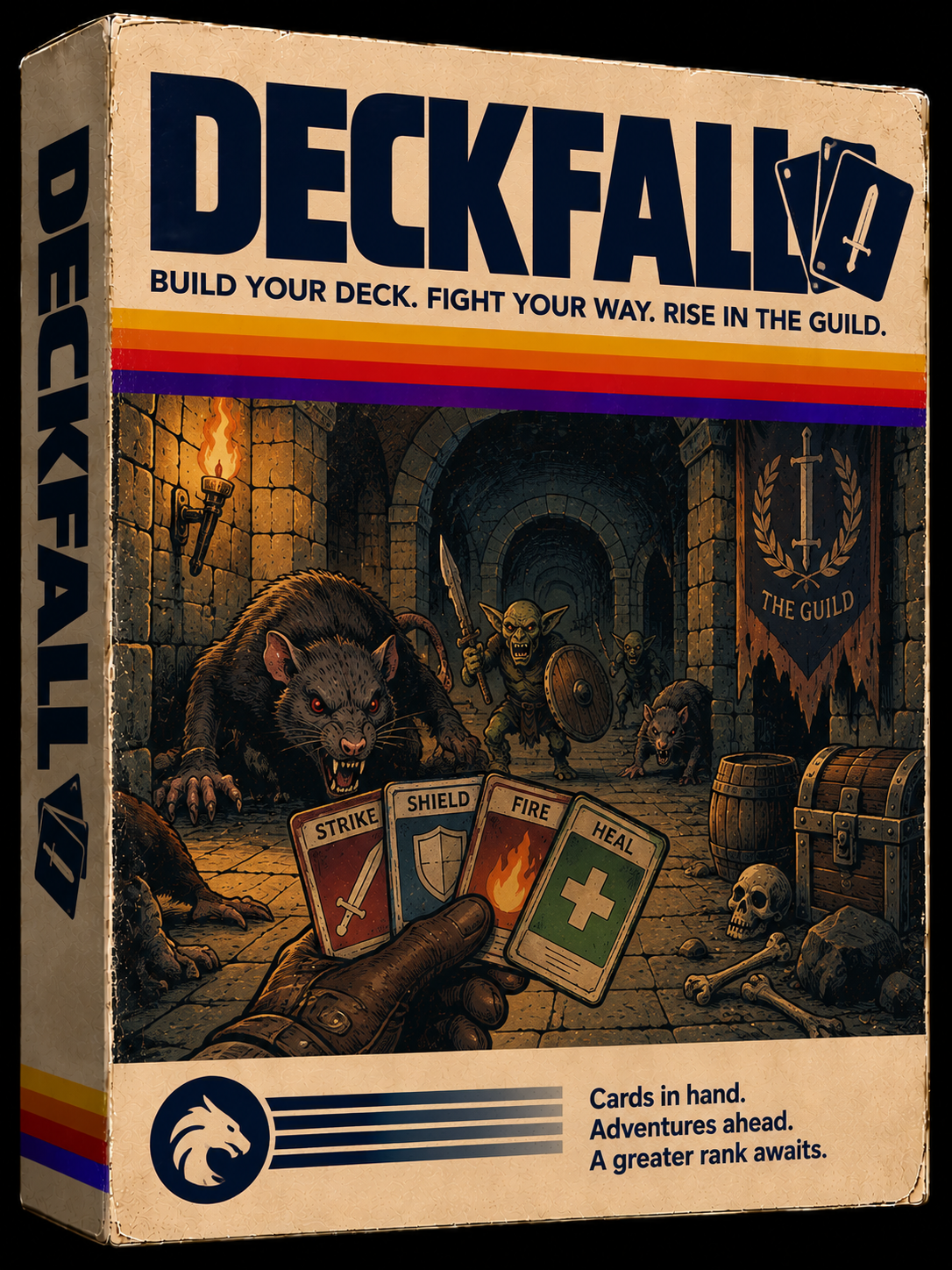 Deckfall — Boxart der Atari-2600-Cartridge